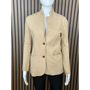 J.Crew Mercantile Women's Sweater Blazer XS Beige Cotton Jacket Casual Workwear